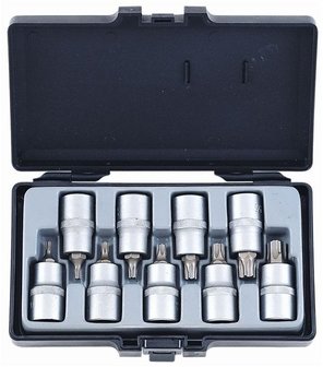 Coffret de 9 douilles tournevis Torx 1/2