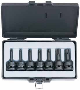 Coffret de 7 douilles a choc tournevis Torx 1/2