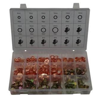 Assortiment bouchons de vidange &amp; Joints cuivre 534 pcs