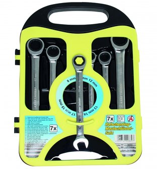 Jeu de cles mixtes a cliquet 8 - 19 mm 7 pieces