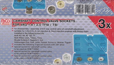 Camshafts Central Valve Sockets pour VAG 1.8 / 2.0 TFSI / TSI