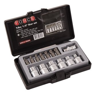 Coffret de 14 douilles &amp; embouts Torx