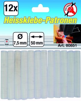 Batonnets de colle chaude transparent &Oslash; 7,5 mm, 50 mm 12 pieces