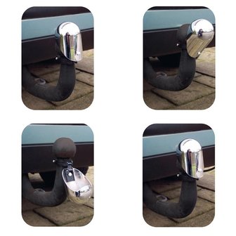 Capuchon de barre de remorquage en metal chrome pliable sous blister
