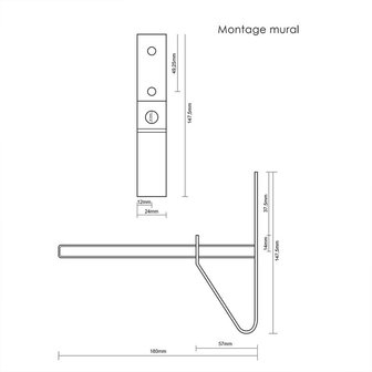 Ensemble de supports de pneus 2 pieces pour montage mural