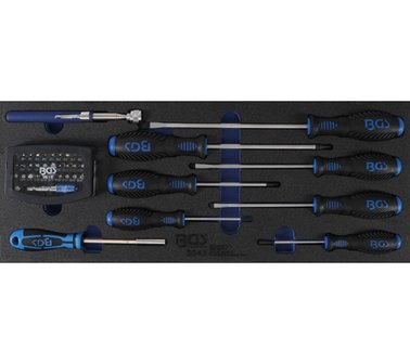 Ensemble d&#039;outils en mousse pour le numero d&#039;article. 3312: Tournevis, jeu de bits et levier magnetique 41 pcs.