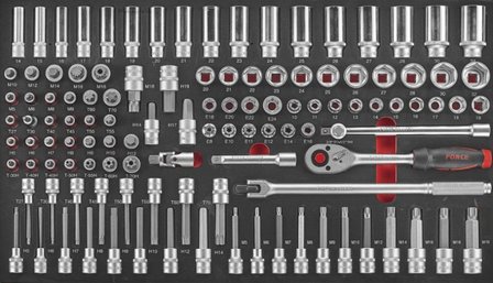 Chariot Jumbo noir a 8 tiroirs avec 610 outils (EVA)