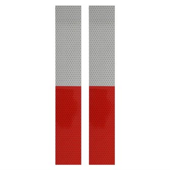 Le ruban reflechissant 5x30cm rouge/blanc jeu de 2 pieces