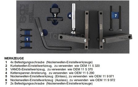 Jeu d&#039;outils de synchronisation moteur pour BMW S65