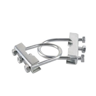 Collier de serrage 48 mm pour roue avant + 2 supports en U 60/70 mm