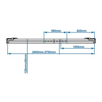 Poutre d&#039;arrimage aluminium 2400-2700mm