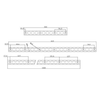 Rail de fixation en aluminium 100 cm