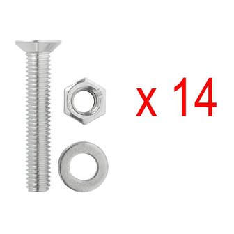 Jeu de rails de reliure en aluminium 2x60cm 6 pieces