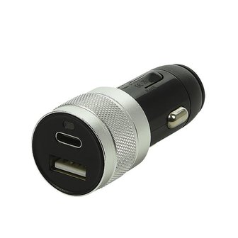 Chargeur allume cigare double USB type A + C 12V/24V 3100mA
