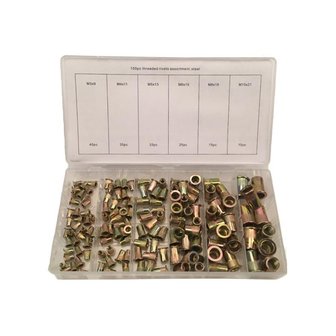 Assortiment d&#039;ecrous sertir Acier 150 pcs