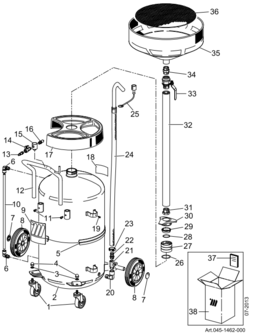 Recuperateur d&#039;huile par gravite 65 litre