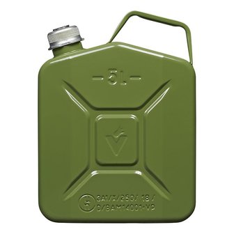 Jerrycan 5L metal vert avec bouchon vis magnetique UN- &amp; TuV/GS-approuve