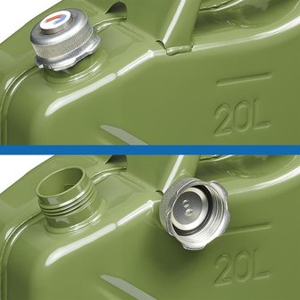 Bidon 20L metal vert avec bouchon a vis magnetique homologue UN-TuV/GS