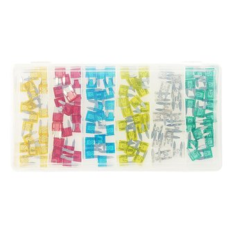 Mini fusibles a lame assortis 120 pieces dans une bo&icirc;te en plastique
