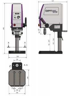 Perceuse d&#039;etabli de precision - vario - diameter 13 mm