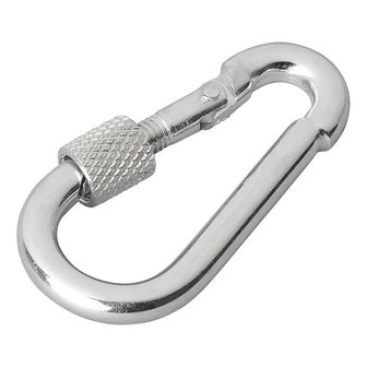 Mousqueton en metal 5x50mm avec fermeture a vis x10 pieces