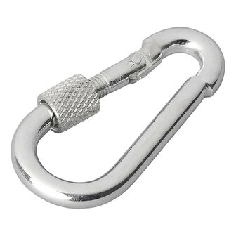 Mousqueton metallique 6x60mm avec fermeture a vis x10 pieces