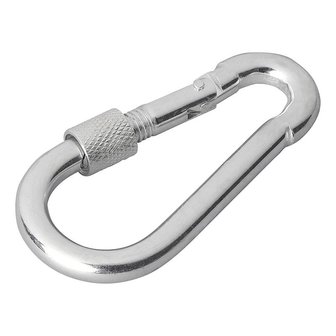 Mousqueton metal 8x80mm avec fermeture a vis x10 pieces