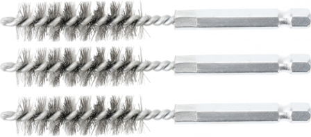 Brosse en acier 13 mm 6,3 mm (1/4) 3 pieces