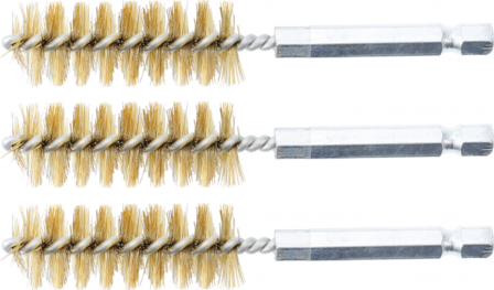 Brosse en laiton 16 mm 6,3 mm (1/4) 3 pieces