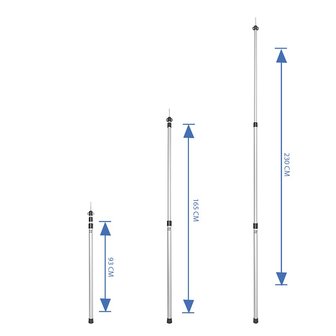 Mat de tente telescopique 3 pieces 93-230 cm - lot de 2 pieces