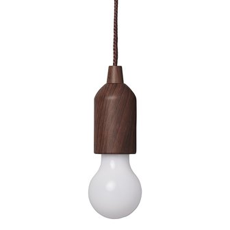 Lampe retro motif en bois avec cordon 90cm