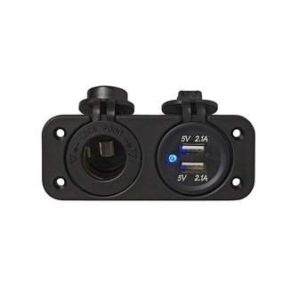 Kit d&#039;encastrement : prise DIN + port USB double type A 2x2100mA