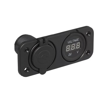 Kit d&#039;encastrement : voltmetre 6-30V + port USB double type A 2x2100mA