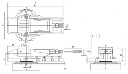 Etau de fraisage hydraulique