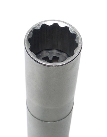 Douille de bougie a aimant douze pans, longue (3/8) 14 mm