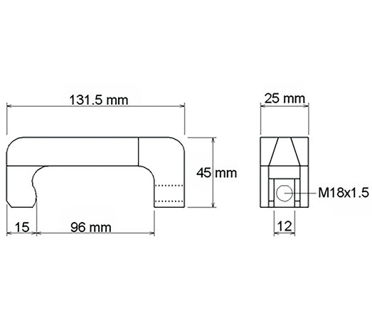 Crochet d'extraction de l'injecteur, 12 mm