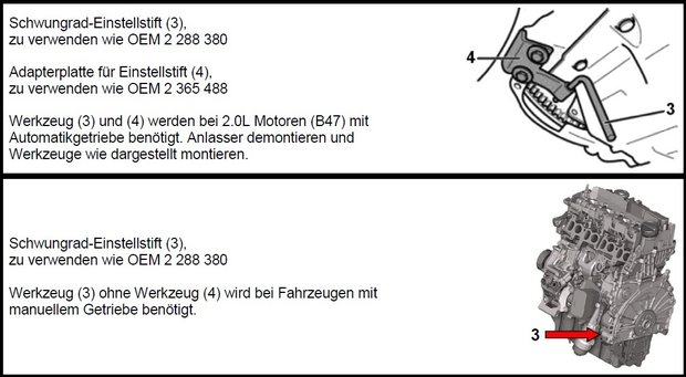 Jeu d’outils de reglage du moteur pour BMW et MINI, 1.5 & 2.0 L Diesel