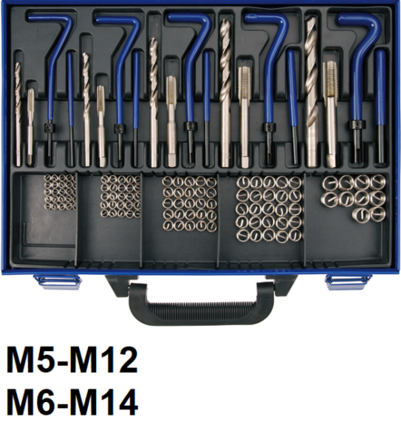 Kit de reparation de filets M5 - M12 - 130 pieces