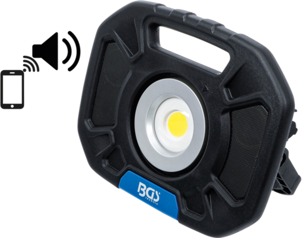 Projecteur de travail a COB-LED 40W avec haut-parleurs integres