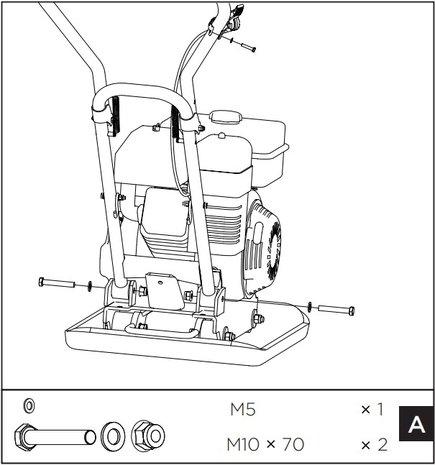 Plaque vibrante avec moteur a essence 8.2kn