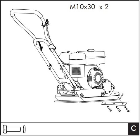 Plaque vibrante avec moteur a essence 8.2kn