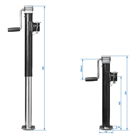 Pied de support extensible, robuste SH57/5000