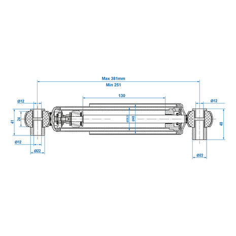 Amortisseur 900kg CC=250-380 jeu de 2 pieces