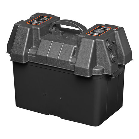 Boite a batterie 33x20x20cm 2x USB - 2x prise 12V - Voltmetre