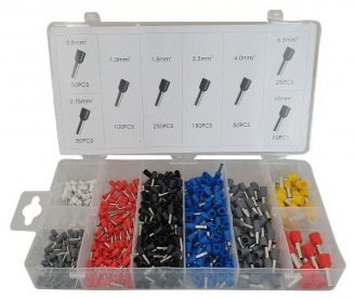 Assortiment d'embouts de conducteurs isoles 0,5 a 10mm²