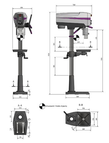 Perceuse a colonne diametre 25mm 1x230V