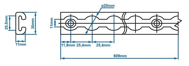 Pion d'ancrage double avec boulon 3/8