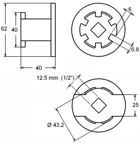 Cle a filtres cloches 6 dents pour Hyundai et Kia 2.0L/2.2L Diesel