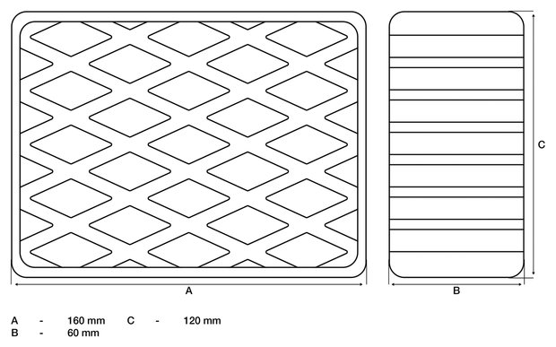 Bgs technic Rubberen pad voor hefplatforms 160 x 120 x 60 mm