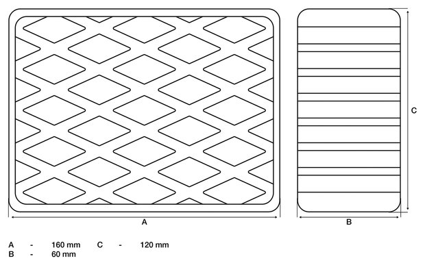 Bgs technic Rubberen pad voor hefplatforms 160 x 120 x 60 mm